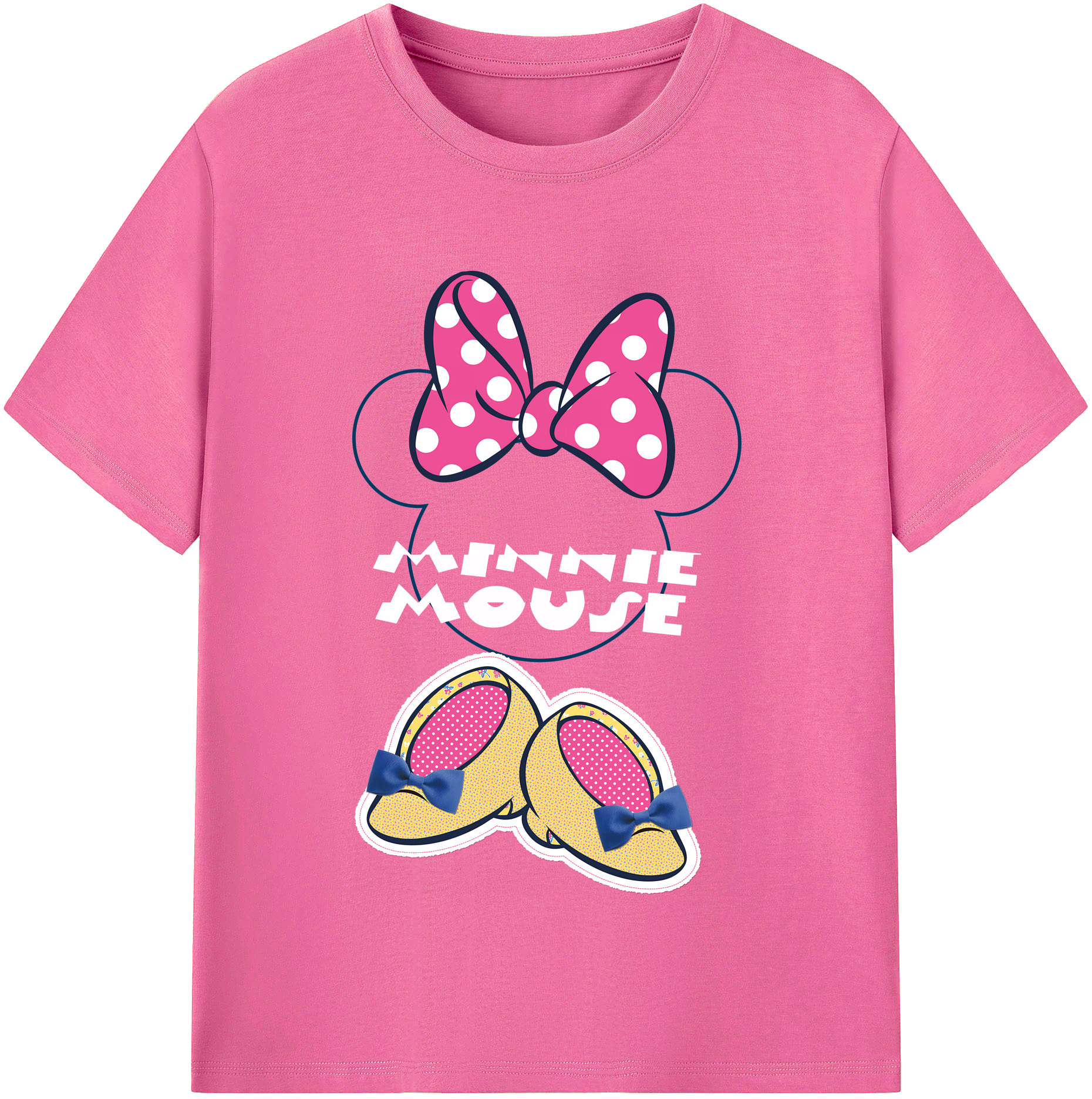 （画像用） ミッキーマウス Mickey Mouse レディースカジュアルプリントTシャツ（綿100％）